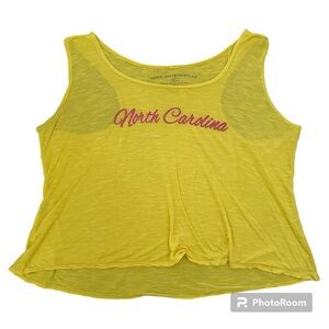 Adin Sportswear Women’s North Carolina Yellow Sheer High-Low Tank Top, Size XL
